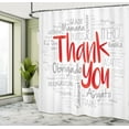 thumbnail image 5 of Ambesonne Thank You Shower Curtain, Appreciation Merci Danke, 69"Wx75"L, Grey Vermillion, 5 of 5