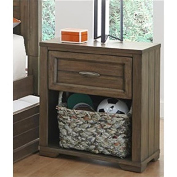 My Home Furnishings Logan- Driftwood 1301-601 1- Drawer Nightstand