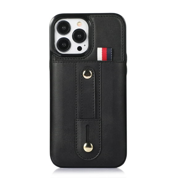 Finger ring leather phone case for iPhone 16 pro max 15 plus 14 13 mini 12/12pro 11 loop strap card slots cover