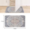 thumbnail image 6 of Boho Blue Retro Design Rug Door Mat Welcome Door Mat for Front Door, Home Entrance, Yard, Floor, Patio, Non Slip Spring Summer Welcome Mat Indoor Outdoor Doormat 30"*17", 6 of 6