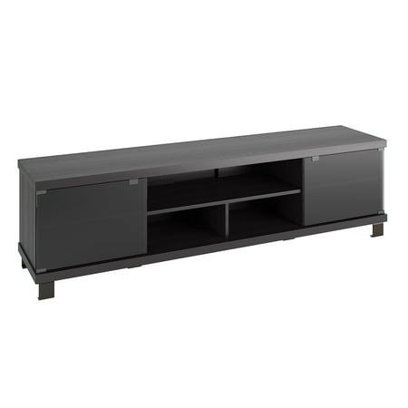 CorLiving Holland Black Wooden Extra Wide TV Stand, for TVs up to 85" - Ravenwood Black