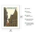 thumbnail image 2 of Germany - Bremen Roland Statue and Town Hall - Vintage Travel Poster by Friedel Dzubas c.1930s - Fine Art Matte Paper Print (Unframed) 18x24in, 2 of 4