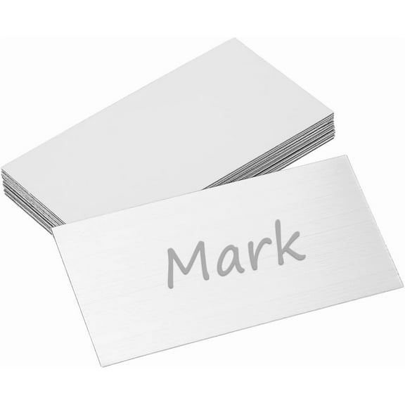 20Pcs Stainless Steel Name Plates Personalized Blanks Plaques with Adhesive Backing 100x50mm Engraved Plates Metal Tags