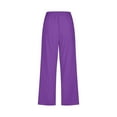thumbnail image 5 of Deals of The Day Clearance Comfortable High Waisted Wide Leg Pants Drawstring Elastic Trousers Comfy Straight Leg Long Pants with Pockets on Sale Clearance, 5 of 5