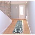 thumbnail image 2 of 2' X 8' Grey Zebra Print Shag Handmade Non Skid Runner Rug, 2 of 4