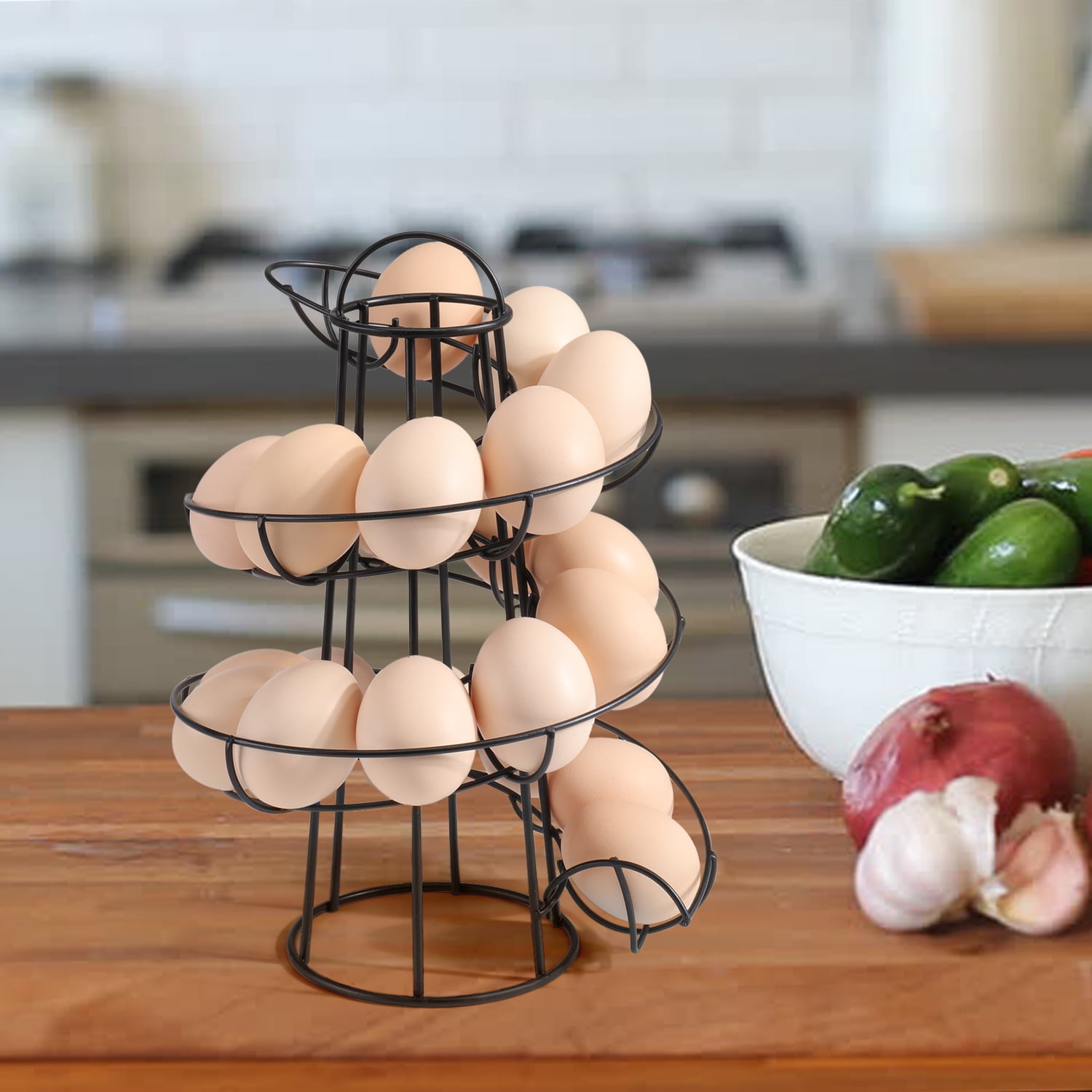 Spiral Design Egg Skelter Chicken Metal Wire Rack Holder Baskets Egg  Steamer Rustic Gathering