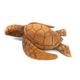 thumbnail image 3 of Wooden Hand Carved Sea Turtle Tortoise Statue Figurine Sculpture Handcrafted Handmade Home Decor Rustic Seaside Tropical Nautical Ocean Coastal Size: 12" Long x 8.5" Wide x 4" Tall, 3 of 10