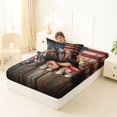 thumbnail image 4 of Manfei Rustic Kitten Twin Sheets, Patriotic US Flag Bedding, Brown, 3-Piece, 1 Flat Sheet, 1 Fitted Sheet and 1 Pillowcase, 4 of 6