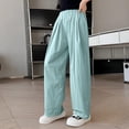 thumbnail image 2 of ZACPNCV Girls Wide Leg Pants Casual Flowy Elastic Waist Palazzo Harem Trousers with Pockets Light Blue 10-11 Years, 2 of 7