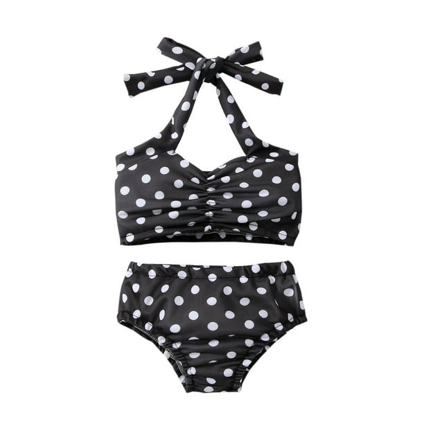 Girls Swimsuit Baby Girl Bikini Kids Toddler Polka Dot Swimsuits Halter