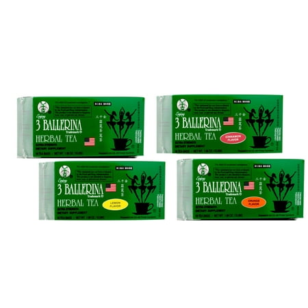 3 Ballerina Herbal Tea Men And Women Dieters' Drink Extra Strength All Flavor And Original Combo Pack 18 Tea