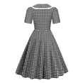 thumbnail image 3 of IROINNID A-Line Dress For Women Short Sleeve Round Neckline Summer Retro Casual Pullover Long Dress Strapless Plaid Dress, 3 of 5