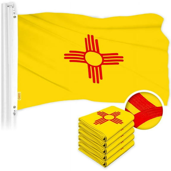 New Mexico NM State Flag 3x5FT 5-Pack Embroidered Polyester By G128