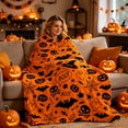 thumbnail image 2 of Miwamany Halloween Printed Fleece Throw Blanket, Soft Cozy Flannel Lightweight Plush Blanket, Warm Decorative All Season Nap Blanket for Sofa Couch Bedroom Office, Spooky Holiday Home Decor, 2 of 9