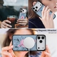 thumbnail image 3 of Magnetic Case for iPhone 15 Plus Compatible with MagSafe, Floral Pattern PU Leather Cute Phone Case for Women Girls, Durable TPU Bumper Shockproof Phone Cover for iPhone 15 Plus, Blue, 3 of 8