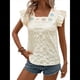 thumbnail image 1 of Blusa de Verano con Bordado Floral y Mangas Acampanadas para Mujer, con Cuello Cuadrado y Textura. Lago Verde L, 1 of 8