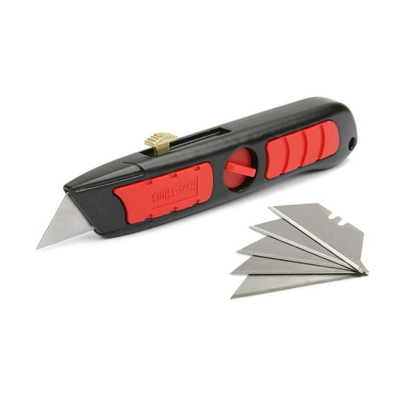 Swiss Tech Retractable Utility Knife, SK5 steel for extra sharpener