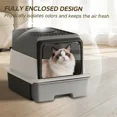 thumbnail image 2 of 2026 New Drawer Cat Litter Box, No Scoop Needed Sifting Litter Box, Fully Enclosed Odor-Proof Litter Pan with Front & Top Entry for Large Cats, Modern Gray Home Decor, 2 of 5