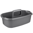 thumbnail image 1 of Cesta de Almacenamiento de PláStico Cajita de Ducha PortáTil Cesta Organizadora de Asas con Asa para BañO, Dormitorio, Cocina Gris Oscuro, 1 of 5