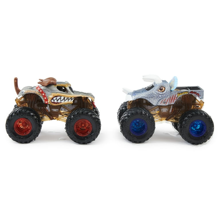 Monster Jam, Official Reveal The Steel 4-Pack of Color-Changing Die-Cast  Monster Trucks, 1:64 Scale