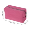 thumbnail image 2 of Unique Bargains 1 Pc Waffle Plaid Pattern Makeup Bag for Travel Rose Red Polyester, 2 of 6