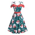 thumbnail image 1 of Talla grande Hombro frío Navidad Papá Noel Vestido de impresión Rosegal vestidos vintage tallas grandes, 1 of 5