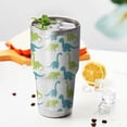 thumbnail image 3 of 30oz Blue Green Cartoon Dinosaurs Silhouettes Pattern Tumblers Stainless Steel Tumbler with Lid and Straw,Vacuum Insulated Double Wall Travel Tumbler Cups Mug with Cleaning Brush for Coffee,Tea, 3 of 7