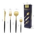 thumbnail image 4 of Juego de Cubiertos Idea Nuova Dorados con Negro 24 pzas Cuchillo Cucharas y tenedores Cubiertos Modernos, 4 of 7