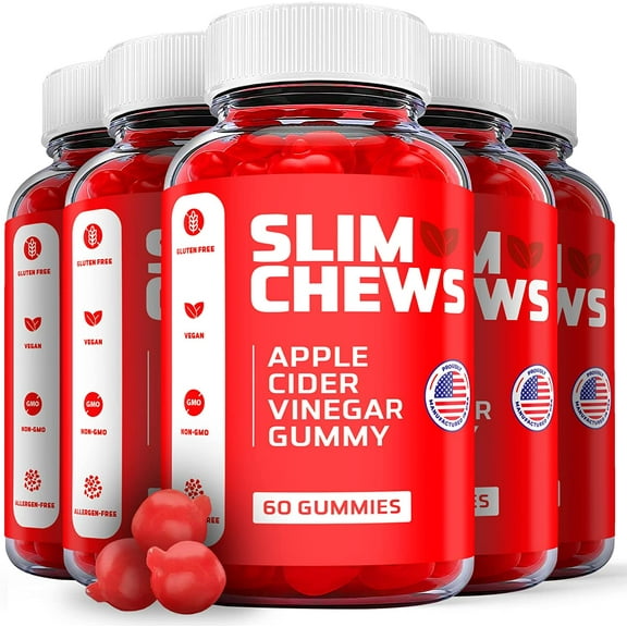 (5 Pack) Slim Chews Keto ACV Gummies - Supplement for Weight Loss - Energy & Focus Boosting Dietary Supplements for Weight Management & Metabolism - Fat Burn - 300 Gummies