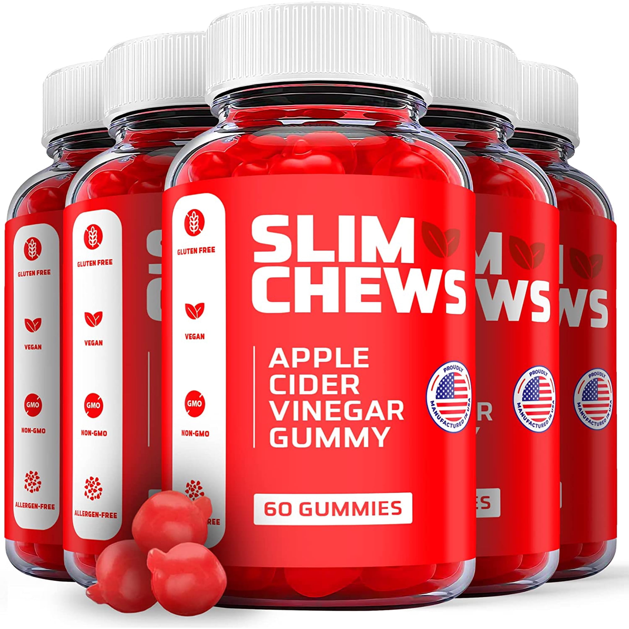 (5 Pack) Slim Chews Keto ACV Gummies - Supplement for Weight Loss - Energy & Focus Boosting Dietary Supplements for Weight Management & Metabolism - Fat Burn - 300 Gummies