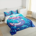 thumbnail image 3 of Manfei Funny Axolotl Child Full Size Comforter Sets, Blue Pink Cartoon Bedding Comforter Set, Kawaii Cute Animal Reversible Bedding Sets, Super Cozy Room Decor, 3-Piece, 3 of 8