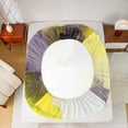 thumbnail image 5 of Manfei Chic Abstract Watercoor Bed Sheets, Yellow Oil Printing King Sheets, Vintage Mid Century Sheet Set, Luxury Bedroom Decor, 4 Pieces, 5 of 7