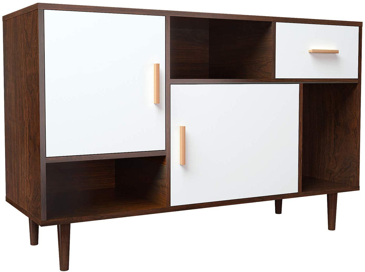 noedels Ondergeschikt Amfibisch Mecor Mid-Century Modern TV Stand ,Home Media Entertainment Center for tv  up to 47",TV Console Storage Cabinet for Living Room. (A-White) -  Walmart.com