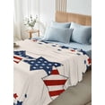 thumbnail image 5 of 4th of July Flat Sheets Only California King Size, Soft Breathable Bed Top Sheets for Mattress, Patriotic Blue Red Star Independence Day Bedding Flat Sheets for Home Hotel Bedroom Bed Protection, 5 of 9