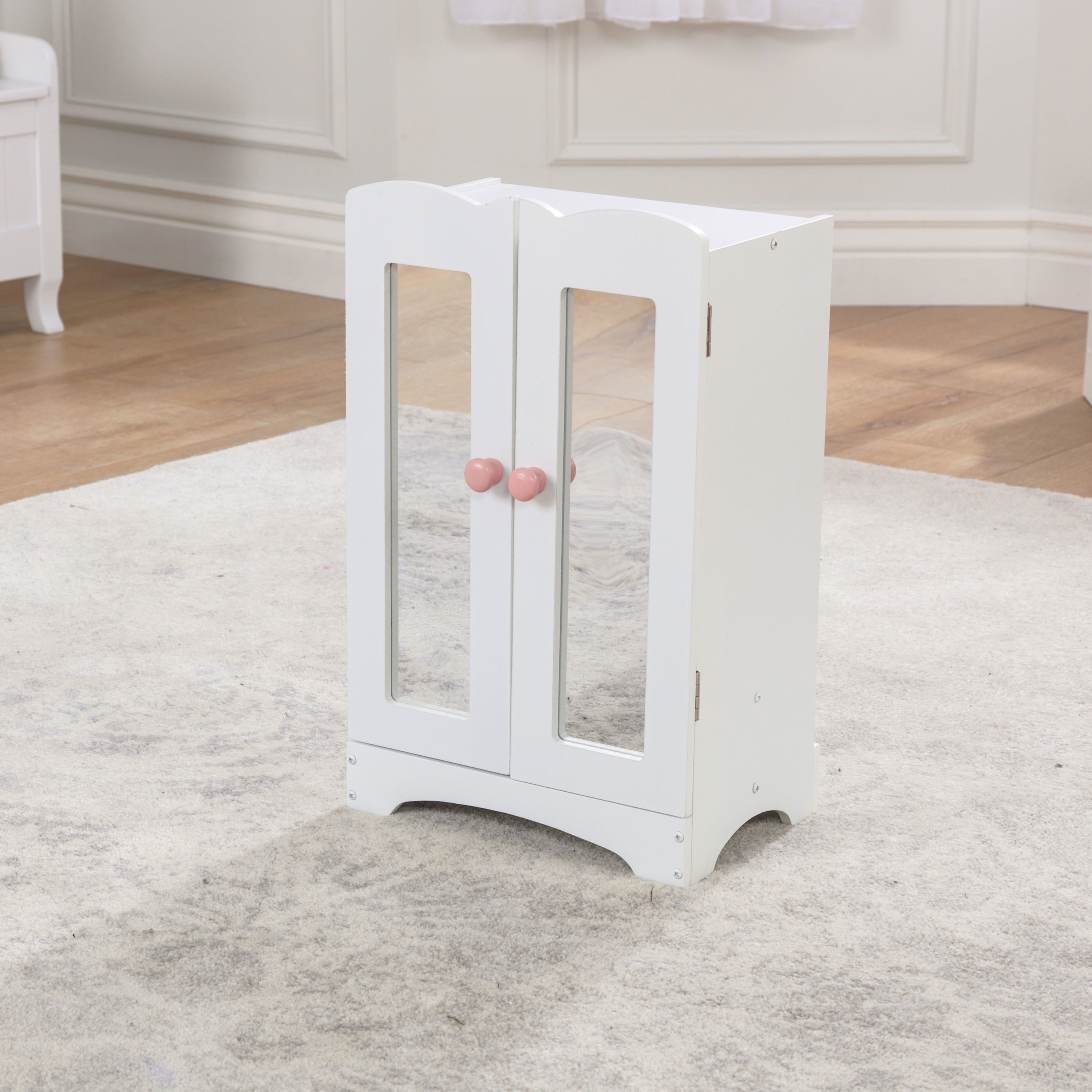 KidKraft KidKraft Wooden Lil' Doll Armoire with 6 Hangers, Furniture for 18-Inch Dolls - White