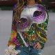 thumbnail image 3 of Gibobby Sudaderas con cremallera Sudadera con capucha sin capucha y cuello redondo informal Carnival para mujer (Plateado, XL), 3 of 4
