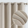 thumbnail image 7 of Vangao Linen Texture Curtains Thermal Insulated Light Reducing Curtains for Bedroom Living Room Grommet Drapes Greyish Beige  2 Panels 52" x 84", 7 of 7