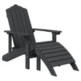 thumbnail image 3 of Silla Adirondack VidaXL para exteriores con reposapiés y mesa, color antracita, 3 of 8