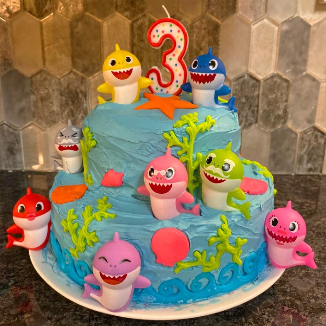 Halal-Certified Two-Tier Baby Shark Cake (For Princess) - Piece Of Cake