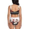 thumbnail image 3 of Wukai Starfishes Shells Women's Bikini Set Two Piece,wimsuit High Waisted V Neck Twist Front Adjustable Spaghetti Straps Bathing Suit-Medium, 3 of 7