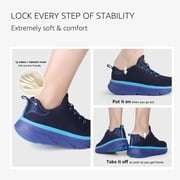 STQ Women's Walking Shoes Slip on Cushioned Breathable Sneakers Navy US 8.5