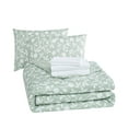 thumbnail image 2 of Mainstays 7 Piece Reversible Bed in a Bag Comforter Set with Sheets, Green Floral, King, 2 of 7