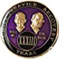 thumbnail image 3 of 33 Ans AA Médaillon Violet Tri-Plaque Fondateurs Bill & Bob Chip XXXI, 3 of 10