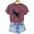 thumbnail image 7 of Womens 4Th Of July Summer Tops for Womens，Summer American Flag Printed T-Shirt Round Neck Tee Short Sleeve Top Retro Dressy Tee Shirts Vacation Beach Party Tunics Blouses 2025 Summer, 7 of 7