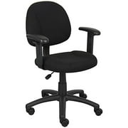 Boss Office Products Perfect Posture Delux Fabric Task Chair with Adjustable Arms in Black