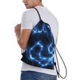 thumbnail image 3 of Kdxio Blue Lightning Print Drawstring Backpack Bag,Waterproof Draw String Back Sack, Gym Drawstring Bags Swim Bag For Unisex, 3 of 9
