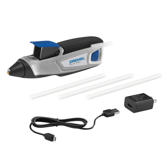 Dremel HSGP-01 Pistolet à Colle Chaude Rechargeable USB Sans Fil 4V, Préchauffage Rapide et Pointe de Précision - Inclut 4 Bâtons de Colle, Câble USB et Adaptateur Secteur
