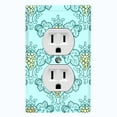thumbnail image 1 of Metal Light Switch Plate Cover Elegant Yellow Grape Vine Damask Sky Blue DAM090, 1 of 13