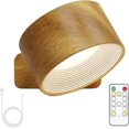thumbnail image 1 of yusuiyi Lights of Sweden Wall Lamps White Black Wood Texture Rechargeable Remote Dimmable 360° Rotation, 1 of 10
