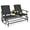 black, variant on 2-Person Rocking Loveseat - Outdoor Patio Rocker with Tempered Glass Table - Turquoise/Gray/Beige/Black - Steel Frame - 530lbs Capacity